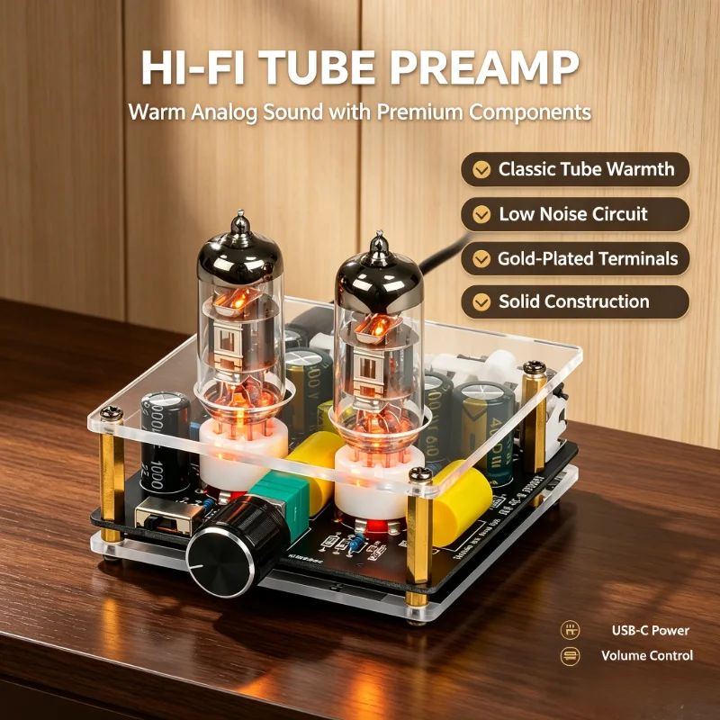 Neu Upgraded 6A2 Tube Preamplifier Amplifiers HiFi Preamp Bile Buffer Audio Amp Speaker Sound Amplifier Home Theater DIY