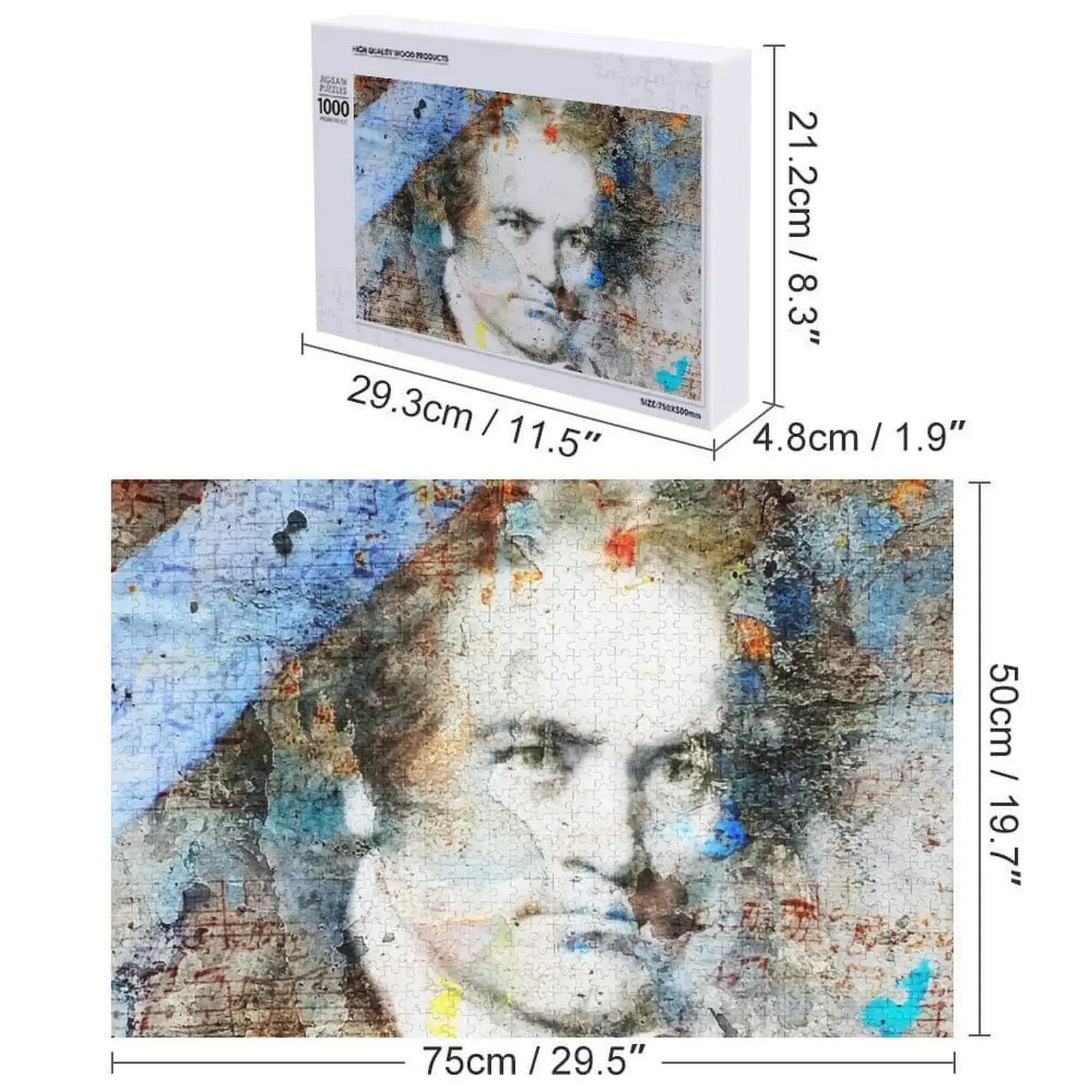 Beethoven compositor músico retrato quebra-cabeça obras de arte personalizado brinquedos quebra-cabeça