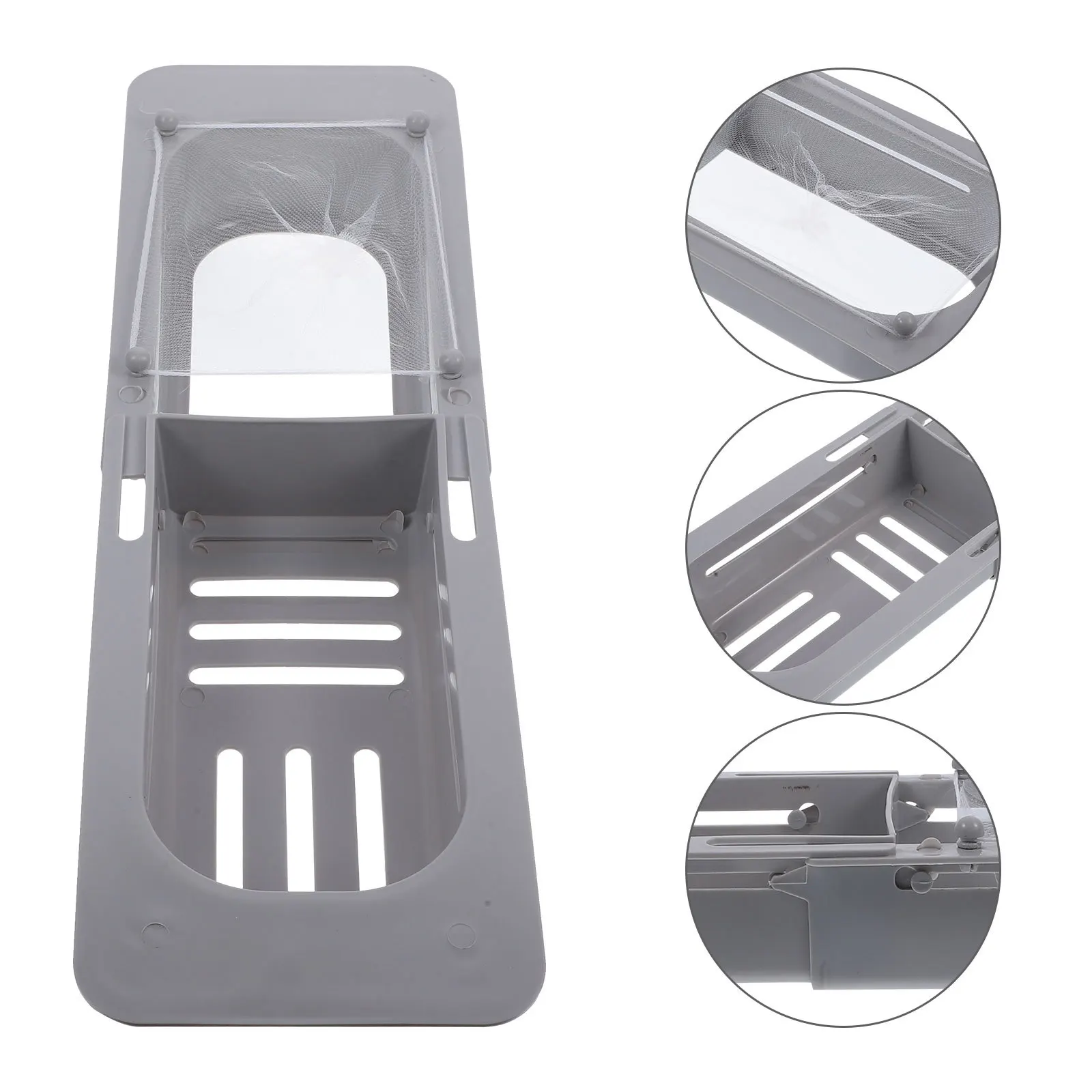 

1 set Drying Rack Adjustable Sponge Storage Holder Replaceable Mesh Net Expandable Kitchen Sink Organizer Drain Basket Tray Sink