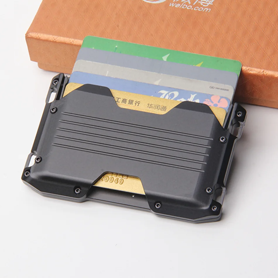 Rfid Credit Card Holder Smart Wallets Men ID Bank Coin Key Holder Case Metal Thin Slim Aluminium Minimalist Wallet Luxury Gift