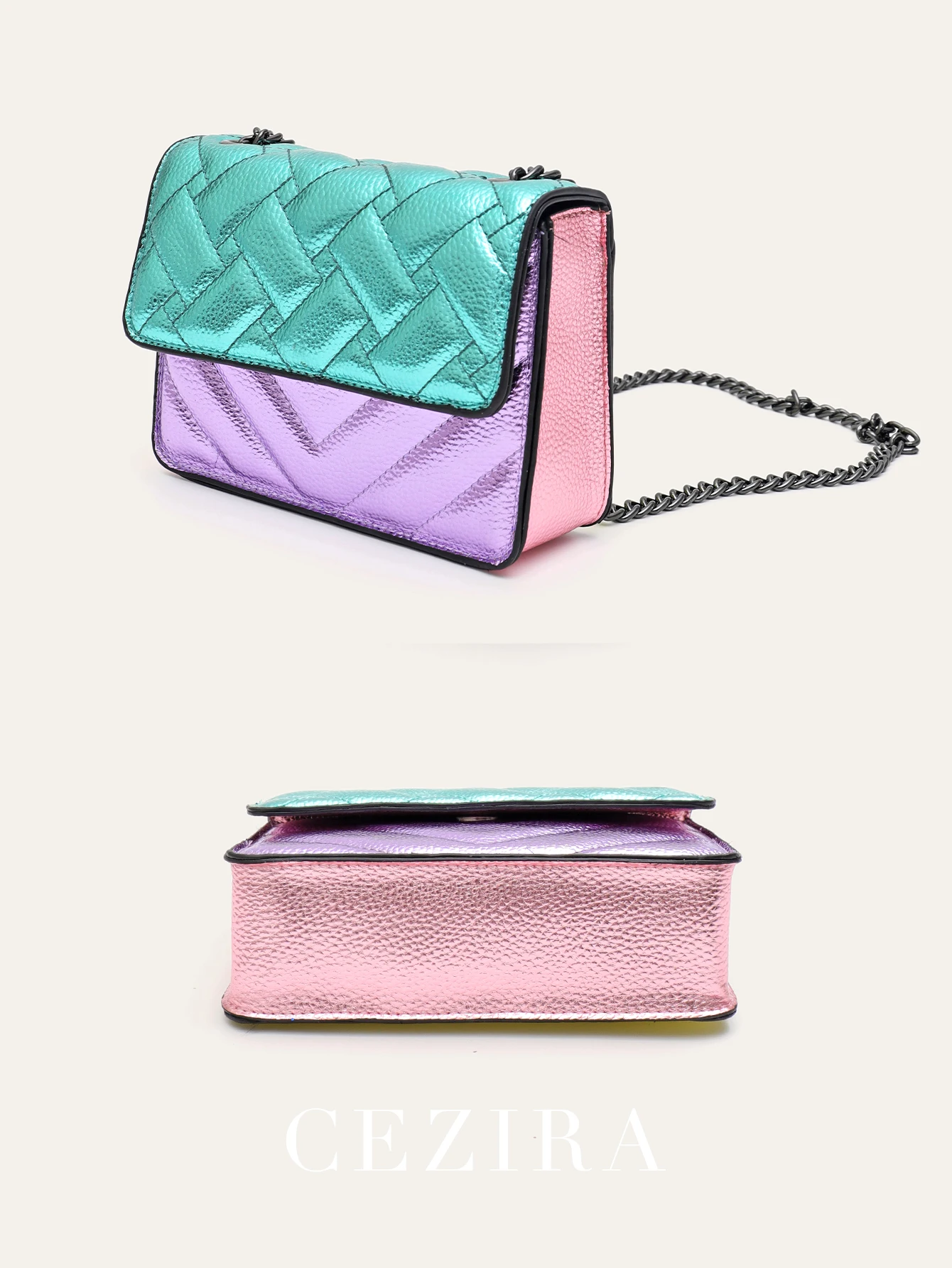 ผู้หญิง PU หนังกระเป๋าถือ META - Chain Crossbody Quilted บทวิจารณ์และราคา