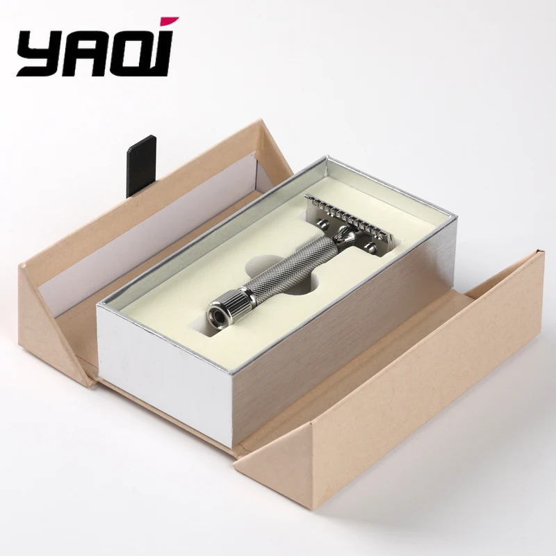Yaqi BAENZIGER Stainless Steel Safety Razor for Men Women Double Edge Shaving Razor Comfortable Grip Classic Style