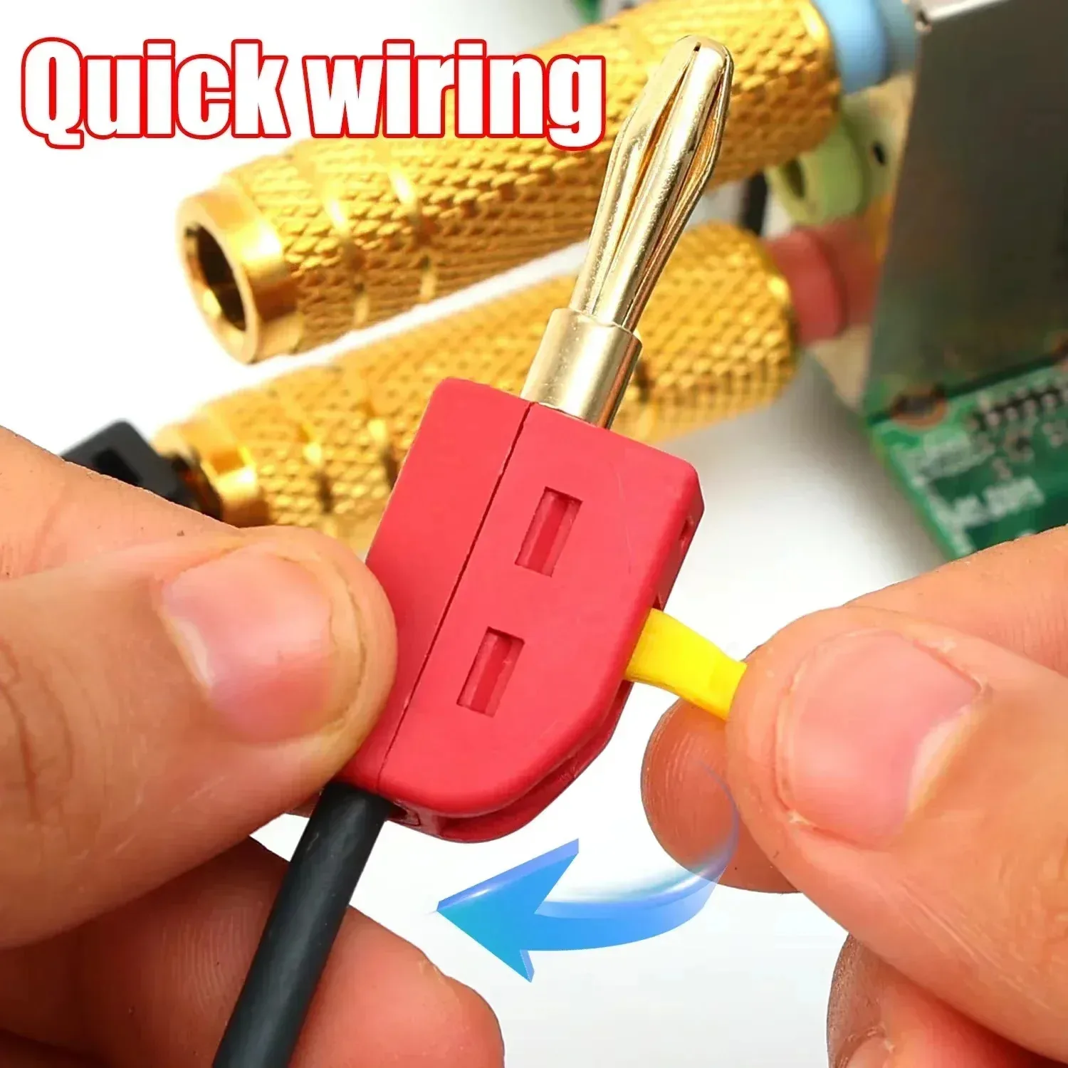4/2/1Pcs Portable 32A 4mm Banana Plug Solderless Quick Connect High Current Gold-Plated Banana Connectors Audio Copper Speakers