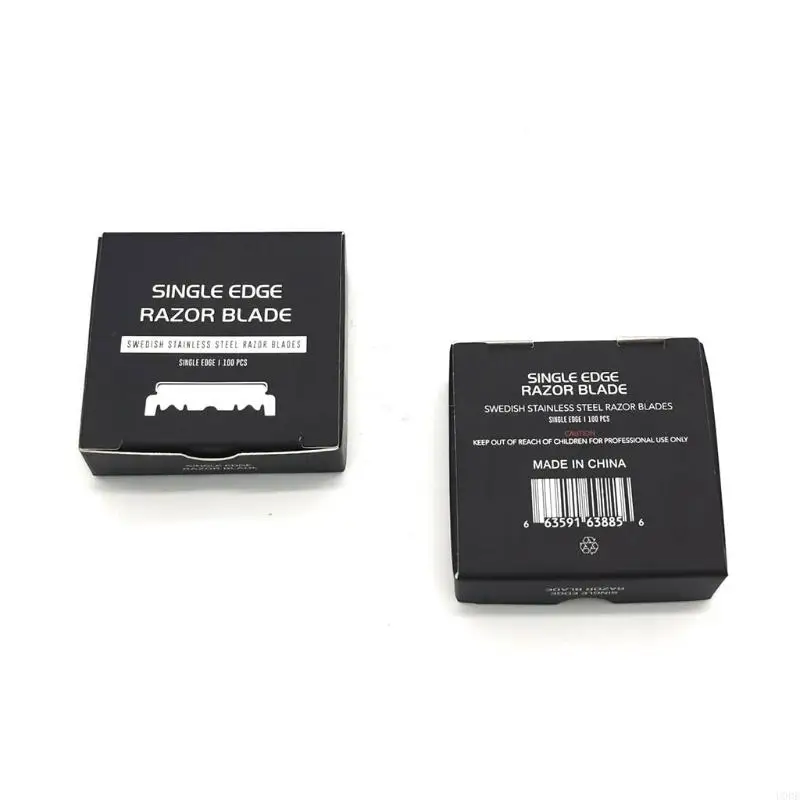 U0DE 100 Stück Barber für Rasierklingen, Einzelkante für Rasierklingen für professionelle Widerhaken