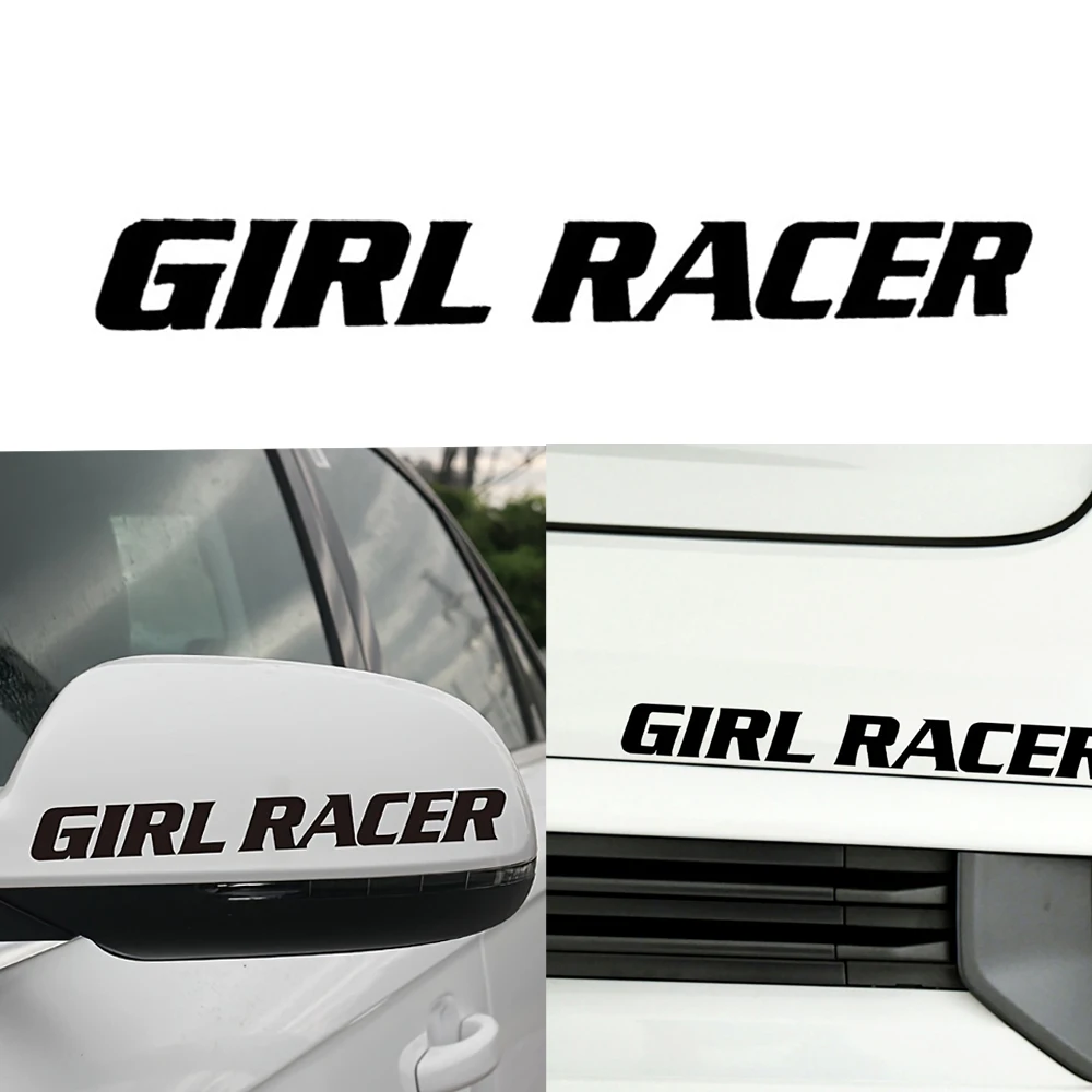 1PC GIRL RACER Motorcycle Stickers Car Window Bumper Decoration Motorbike Front Cowl Fuel Tank Side Fairings Helmet Vinyl Decals