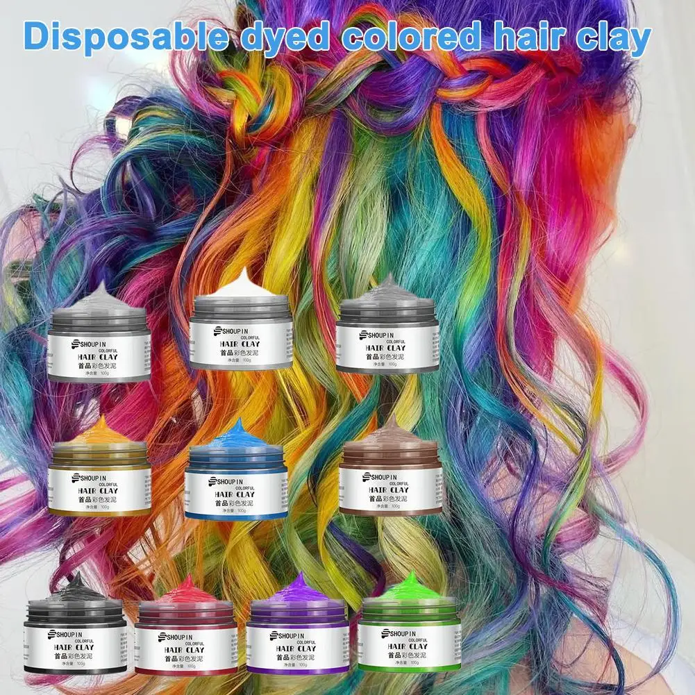 

100 г крем-краска для волос, воск для краски для волос для повседневной вечеринки, косплей, Хэллоуин, сделай сам, цвет волос, Хэллоуин, карнавал/Марди Гра/маскарад
