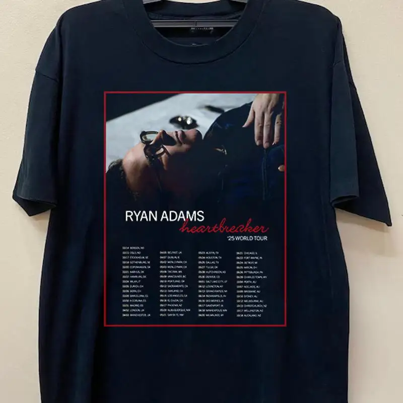 تي شيرت HEARTBREAKER 25 WORLD TOUR Ryan Adams مقاس كامل S 5XL