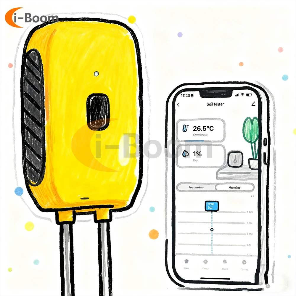 بلوتوث درجة حرارة التربة مقياس الرطوبة لحديقة الذكية كاشف اختبار رطوبة التربة لبساتين المزرعة أصائص زرع مزرعة APP التحكم