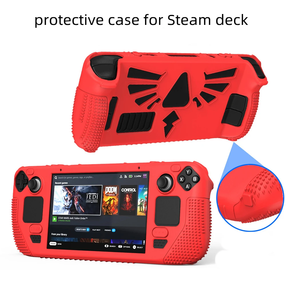 

Suitable For Steam Deck Handheld Game Console Silicone Protective Sleeve Portable Bracket Non-slip Sleeve Dust-proof