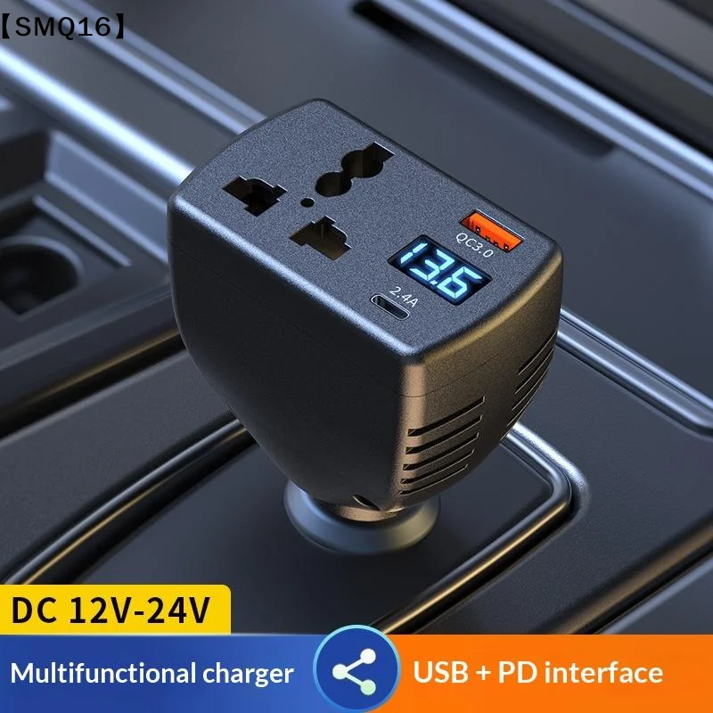 12V/24V To AC 110/220V Vehicle Mounted Inverter Multi-function Car Power Inverter With Display Type-C USB Chargers Accessor【SMQ】