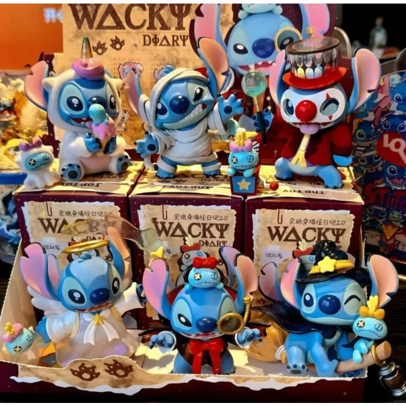 Disney Stitch Seri Buku Harian Lucu Tide Play Model Tangan Imut Dekorasi Hadiah Liburan Untuk Teman Desain Aksi Blind Box