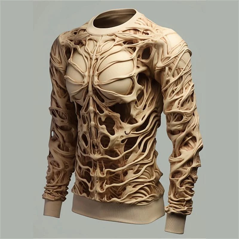 

Fashion Skull Pattern Sweatshirts For Men Autumn Trend Long Sleeve 3D Printed Pullovers Cool Loose Personalization Hoodies Tops