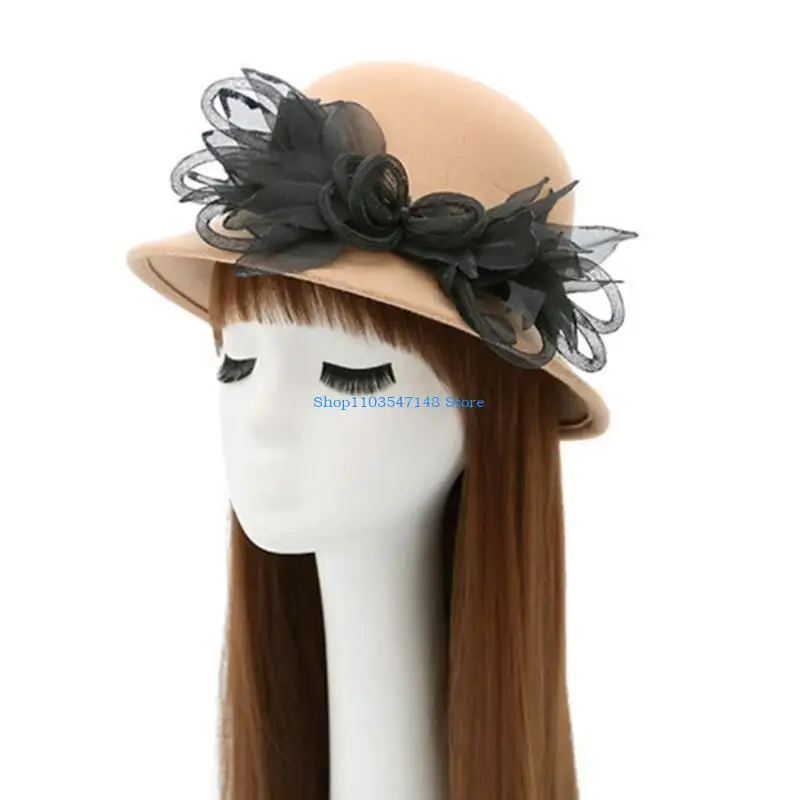 P88B قبعة الرامي الغربية مع تول زهرة تكدرت البتلة شاي بالأعشاب المزهرة حفلة مفاجأة متعددة الاستخدامات هدية للزوجة الأم العمة #2