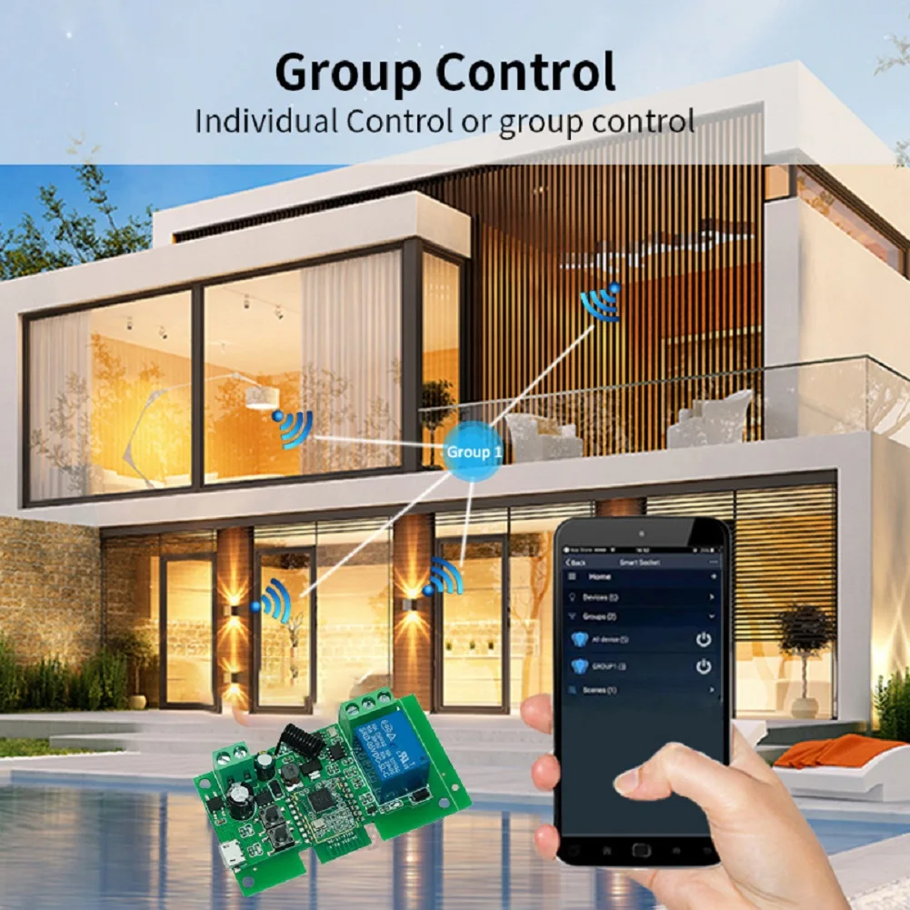 AC 85-250V WiFi Wireless Smart Switch Relay Access Control Tuyas Smart Remote Control For Tuya Smart Voice App Remote Control