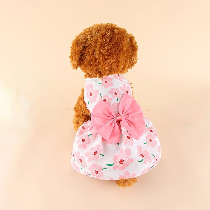 For Dogs Clothes Small Medium Skirt Pet Dog Dress Chihuahua Pomeranian Daisy Puppy Girl Wedding Costume Princess Pet Decoration