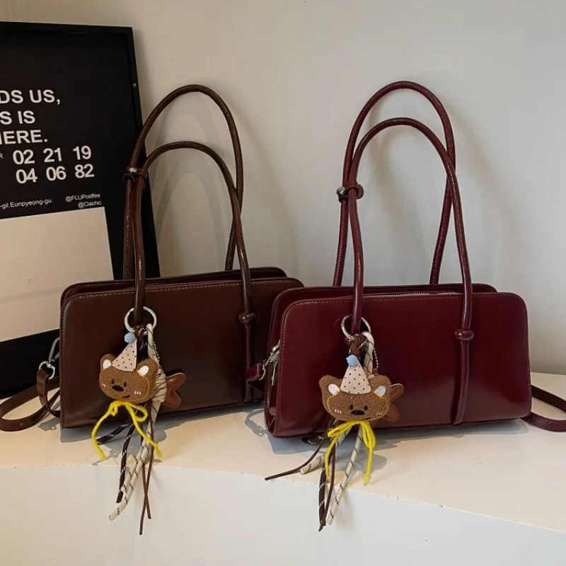 

Women's Shoulder Bag Luxury Brand Leather Exterior With Flap Over Closure And Interior Slots For Cards Secure Storage