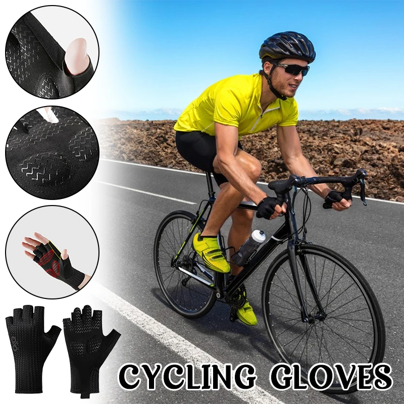 

Breathable Half Finger Cycling Gloves Summer Anti-Slip Shockproof Wear-Resistant Road Bike Gloves for Outdoor Sports