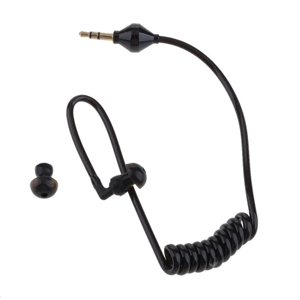 3 5mm Mono Headset Earphone Stereo Air Tube Mic Earpiece Lightweight Black