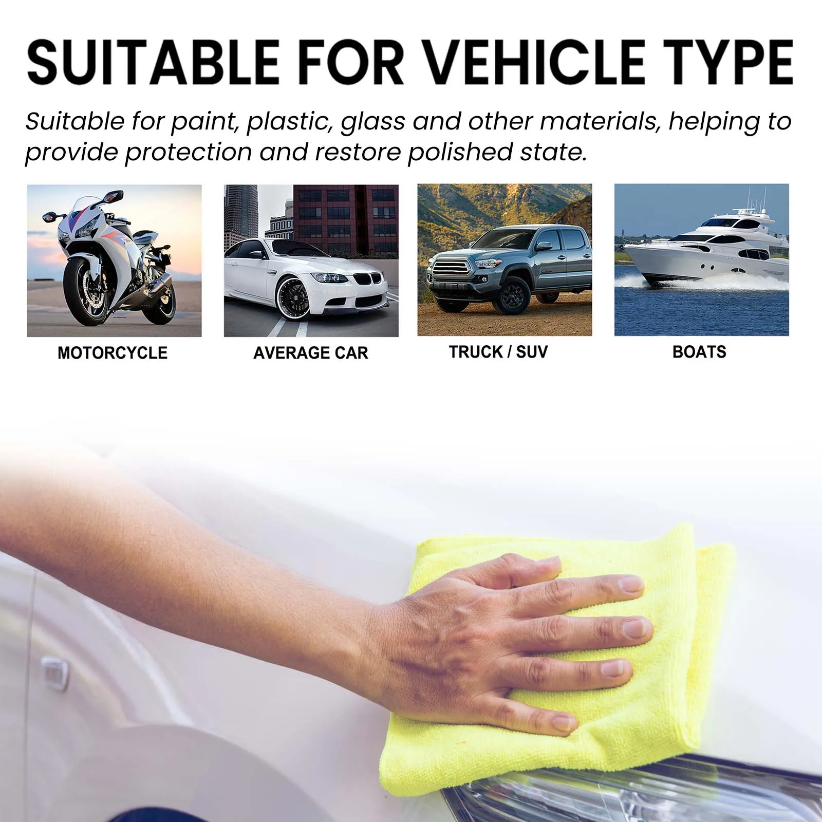 Homonth ยานยนต์เคลือบตัวแทน Hydrophobic คริสตัลขัดบํารุงรักษาเคลือบตัวแทนสําหรับแว็กซ์รถยนต์ NANO Coating 3 ชิ้น