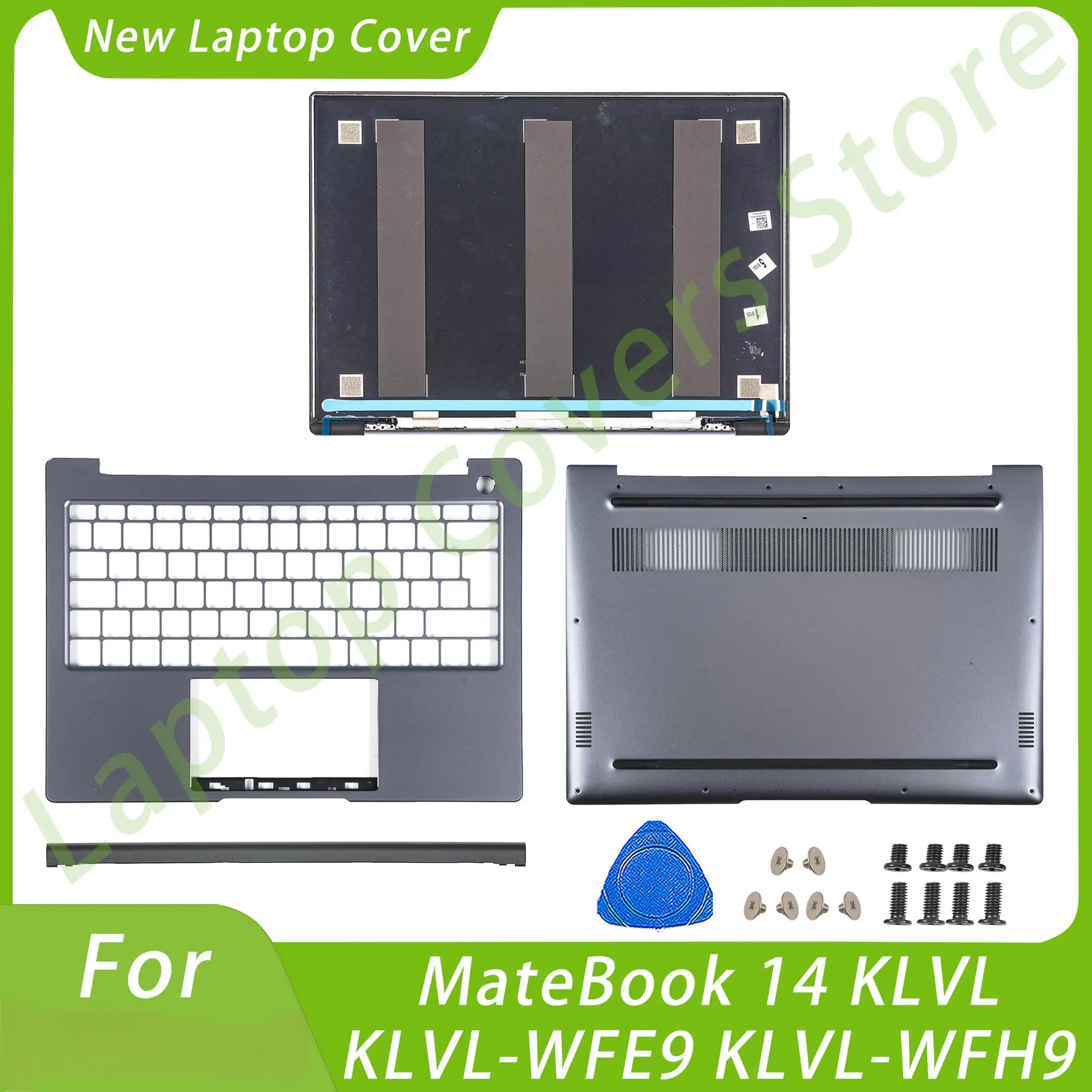 

AZERTY Layout For MateBook 14 KLVL KLVL-WFE9 KLVL-WFH9 Space Gray Back Cover Hingcover Palmrest Bottom French German Euro