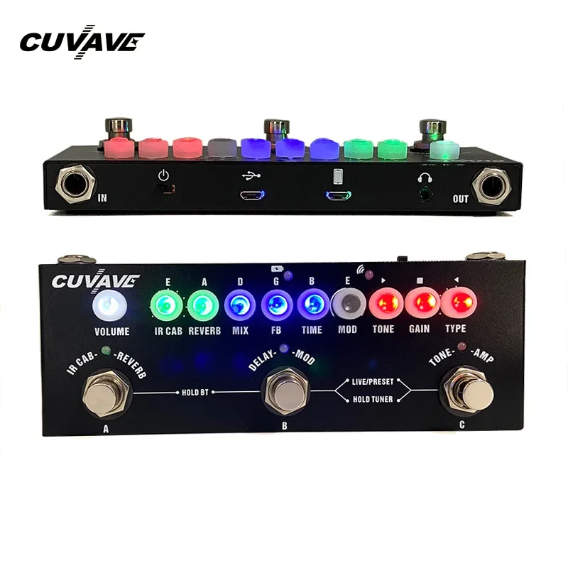 Cuvave Cube Baby Guitar Effect Pedal Rechargeable Multi Effects Pedal Delay Chorus Phaser Reverb Effect Pedal Guitar Accessories