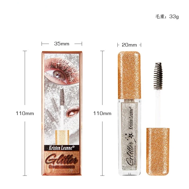 Silver Diamond Glitter Mascara Fast Dry Eyelashes Curls Extension Make-Up Waterproof Long-lasting Lengthens Eye Lash Mascara