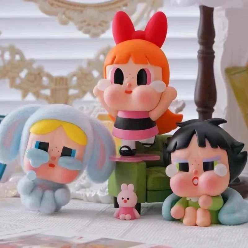 Genuine Crybaby X Powerpuff Girls Figure Surpresa Cute Model Desktop Ornaments Toys Gifts Anime Figures Birthday Gifts Toys Cute