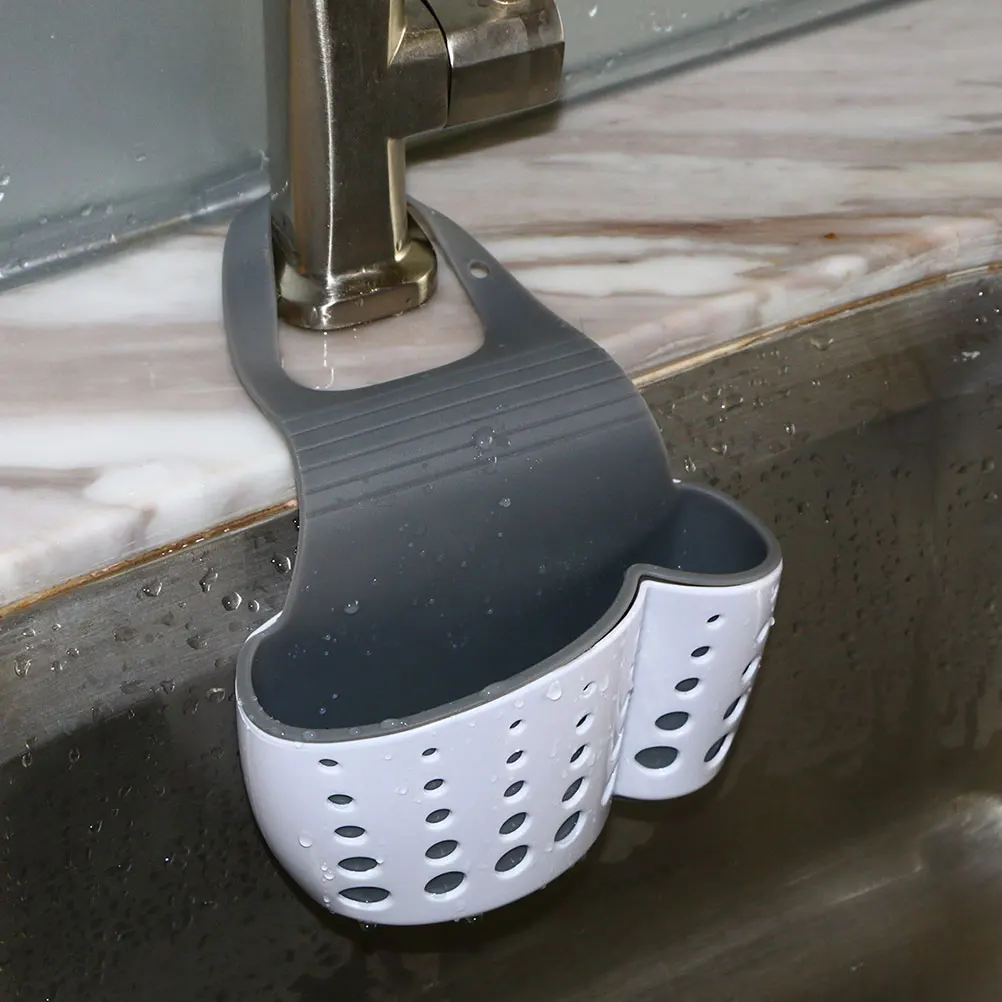 

3pcs Hanging Storage Basket Kitchen Drain Rack Dual layer Adjustable Large Sink Hanging Drain Basket Capacity