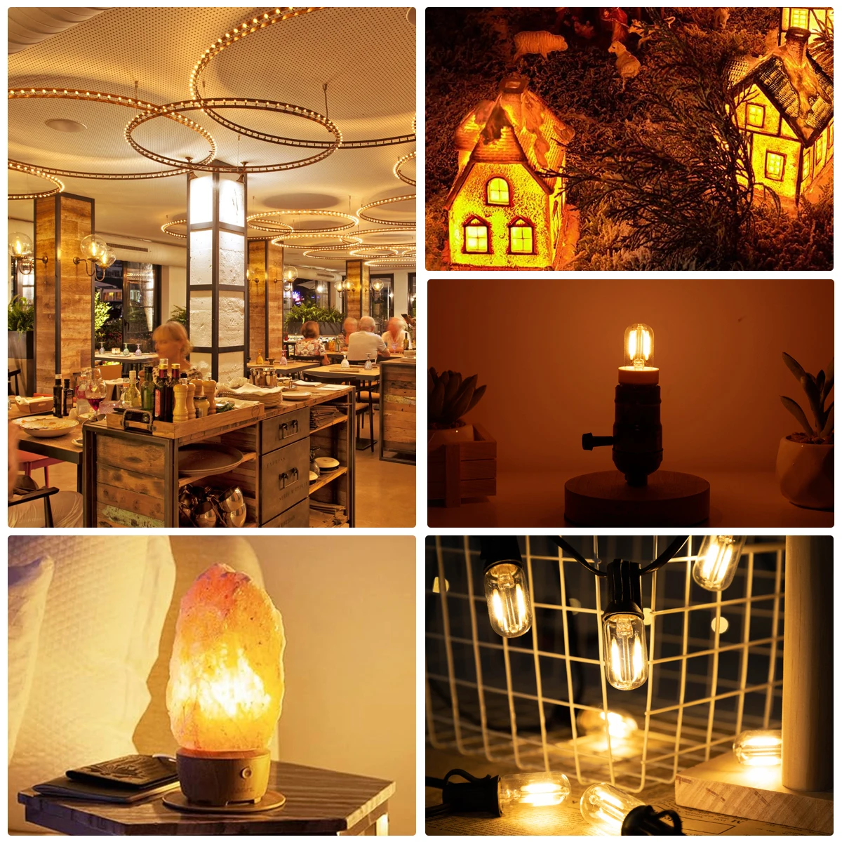 Low Voltage T22 Led Bulb 12V Mini Tube 24V 1W E12 E14 Warm White Garland Chandelier Replaceable Indoor Outdoor Decoration Light