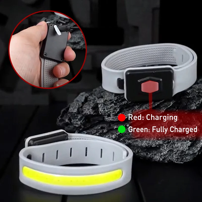 Night Running Armband LED Light Outdoor Sport USB Rechargeable Flashing Light Safe Belt Arm Leg Warning Wristband Cycling Light