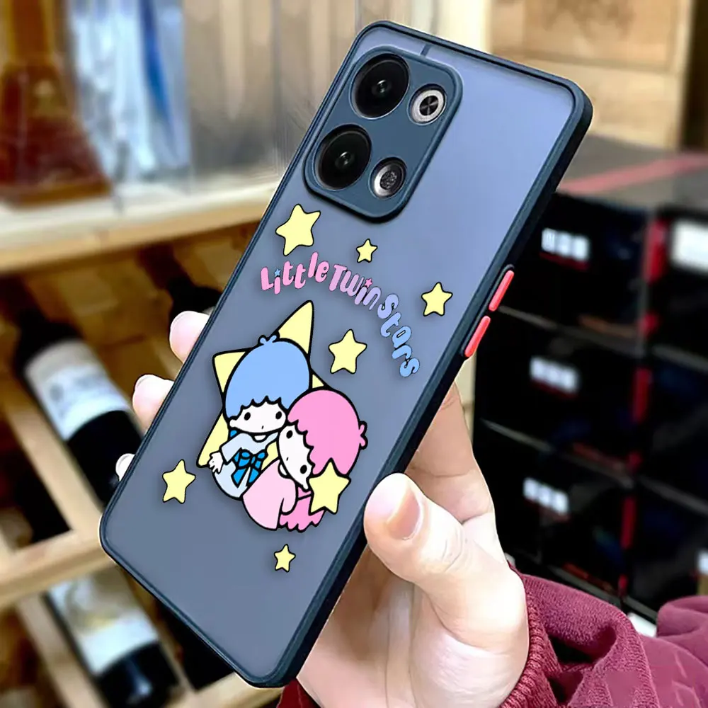 Matte Phone Case For OPPO RENO 8 8T 7Z 7 6Z 6 5 4 3 PRO PLUS 4G 5G Edge Case Funda Capa Shell Japanese S-Sanrio Little Twin Star