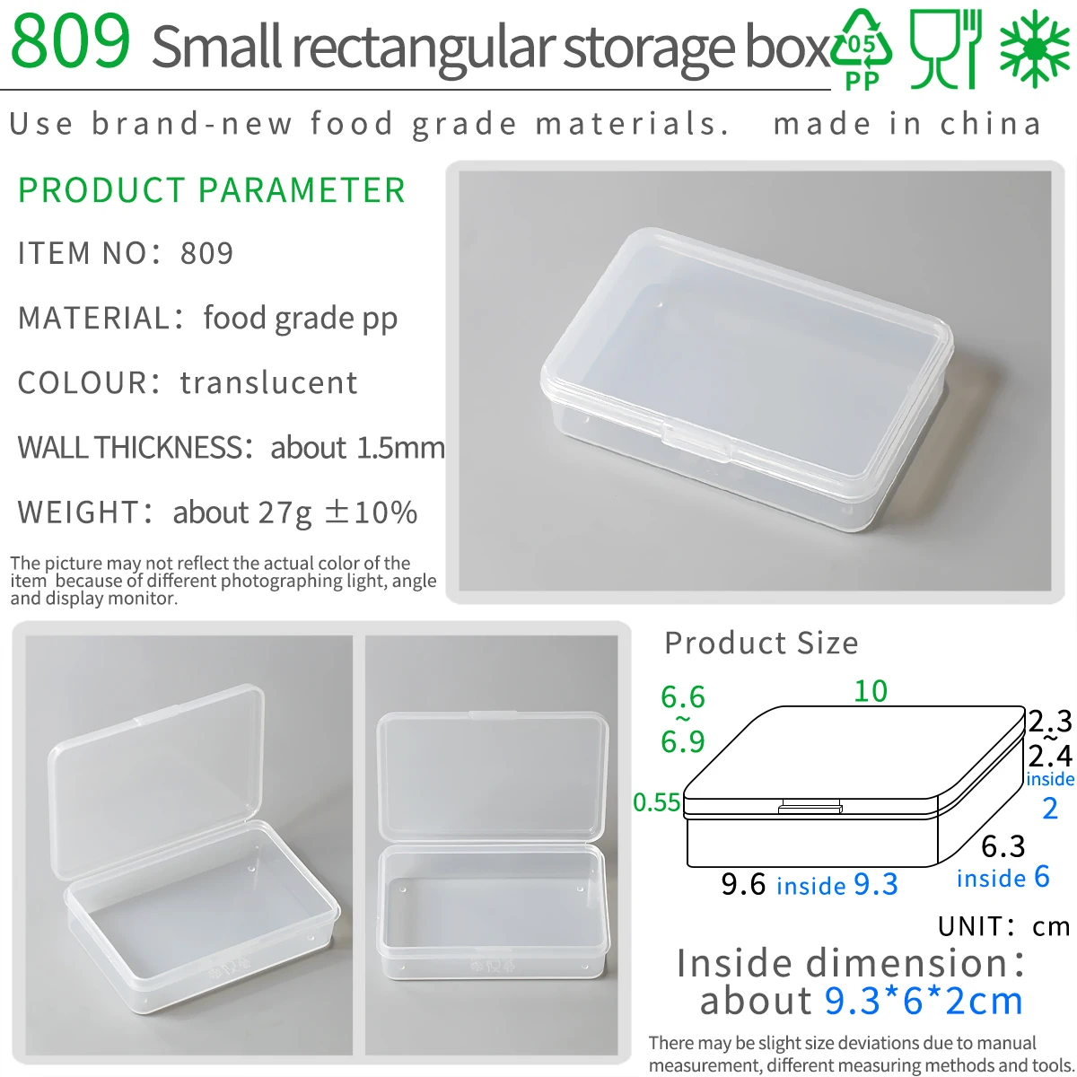 Small Storage Box Square Transparent Mini Case Clear Plastic Jewelry Earrings Rings Beads Plastic Packaging Boxes Food Grade PP