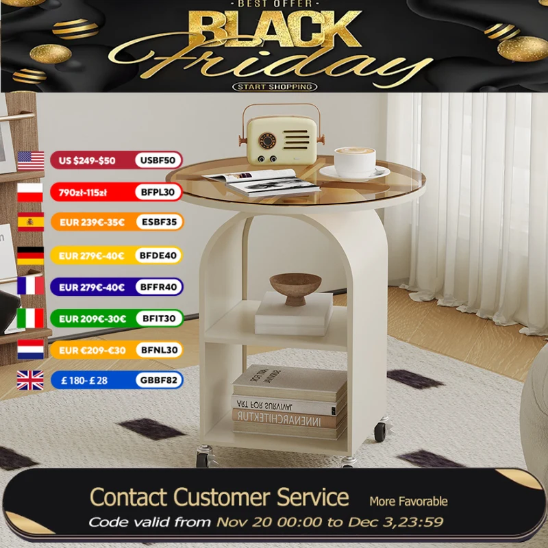 

White Beige Coffee Tables Round Modern Indoor Space Saving Apartment Coffee Table Floor Nightstands Mesa Centro Furniture Home