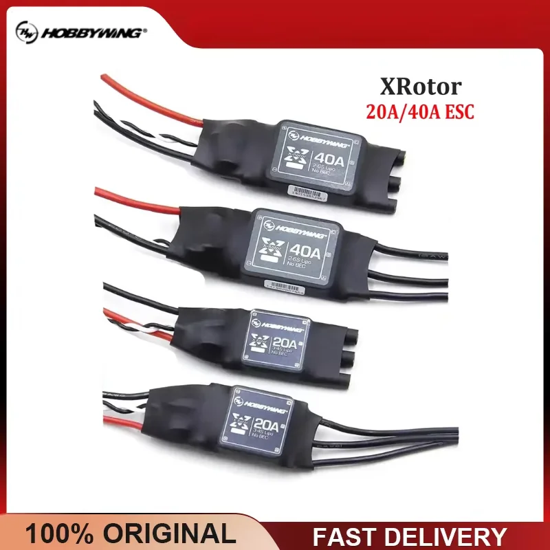 Hobbywing XRotor 20A 40A Brushless ESC 2-6S No BEC High Refresh Speed Controller for RC FPV Drone Quadcopter