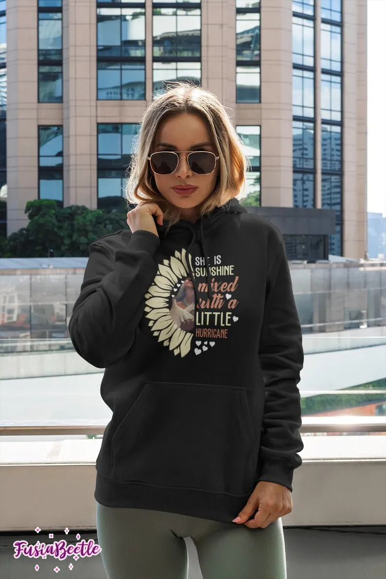 إنها أشعة الشمس مختلطة مع إعصار قليلا عباد الشمس تي شيرت تقليدي قميص عباد الشمس قميص الزهور البرية قميص النسوية #3