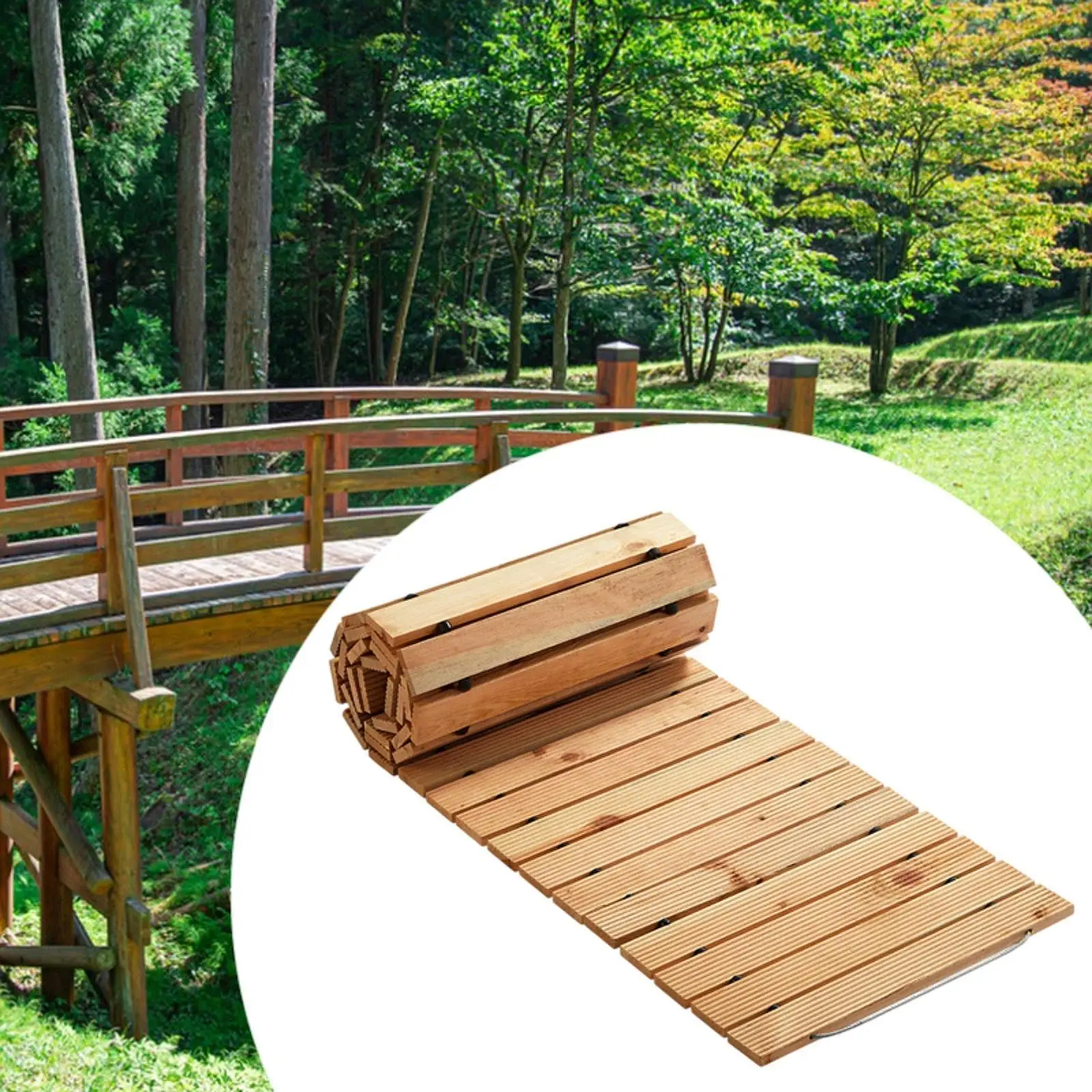 

Wooden Garden Pathway Multifunctional Decorative Garden Paver Roll Out Garden Walkway for Outdoor Beach Garden Outside Backyard