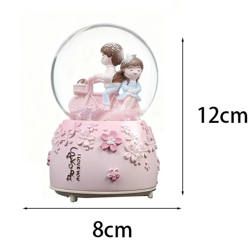 Couples Snow Globe Music Box 2