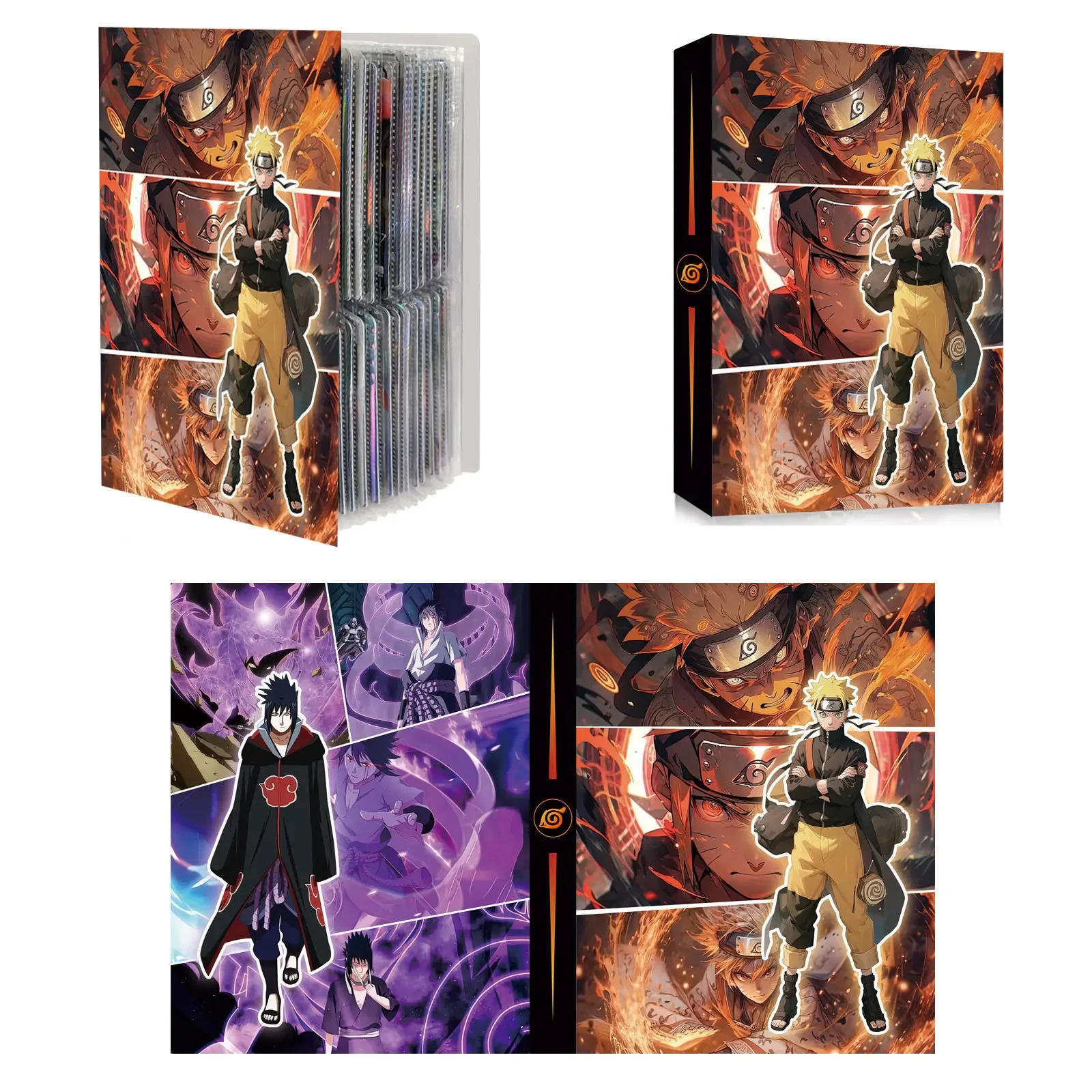 240 PCS Original Naruto Anime Card Album Game Collection Card Book Naruto Binder Protector Notebook Kakashi Storage Folder Gift