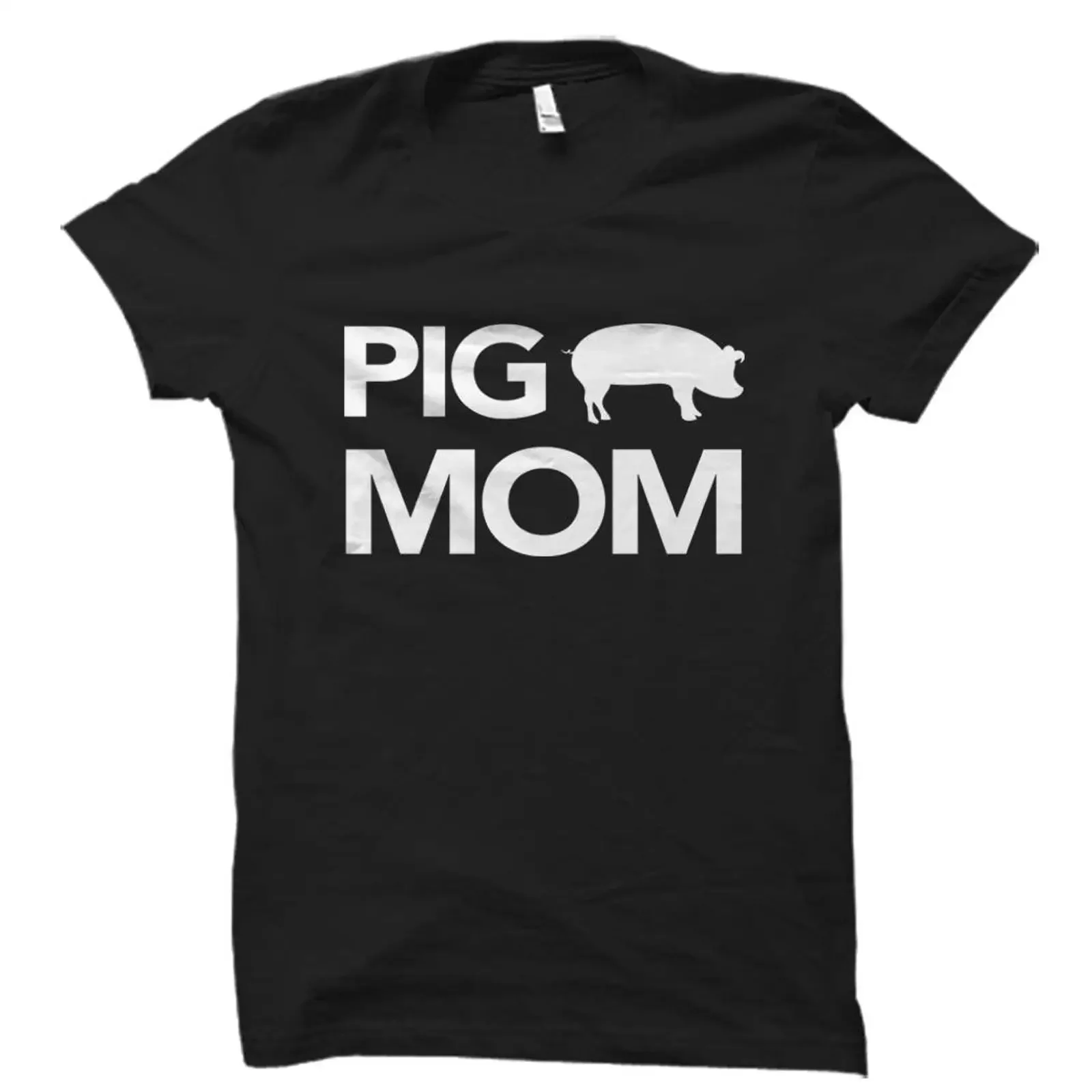Pig Mom Casual T Shirt Funny Owner for Lover Teacup Farmer  Top OS688 vintage Washed streetwear Stylish Breathable