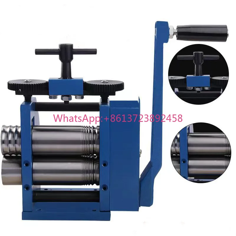 Combined Manual Rolling Equipment with Semi-Circular Grooves for Gold Silver Blank Compression