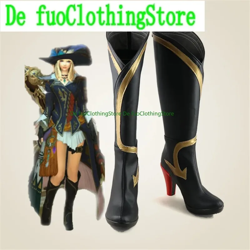 Defuo Realm Reborn FF14 Gleeman Cosplay Shoes Boots Game Christmas Anime Game Role-playing Halloween Party Props Shoes Boots