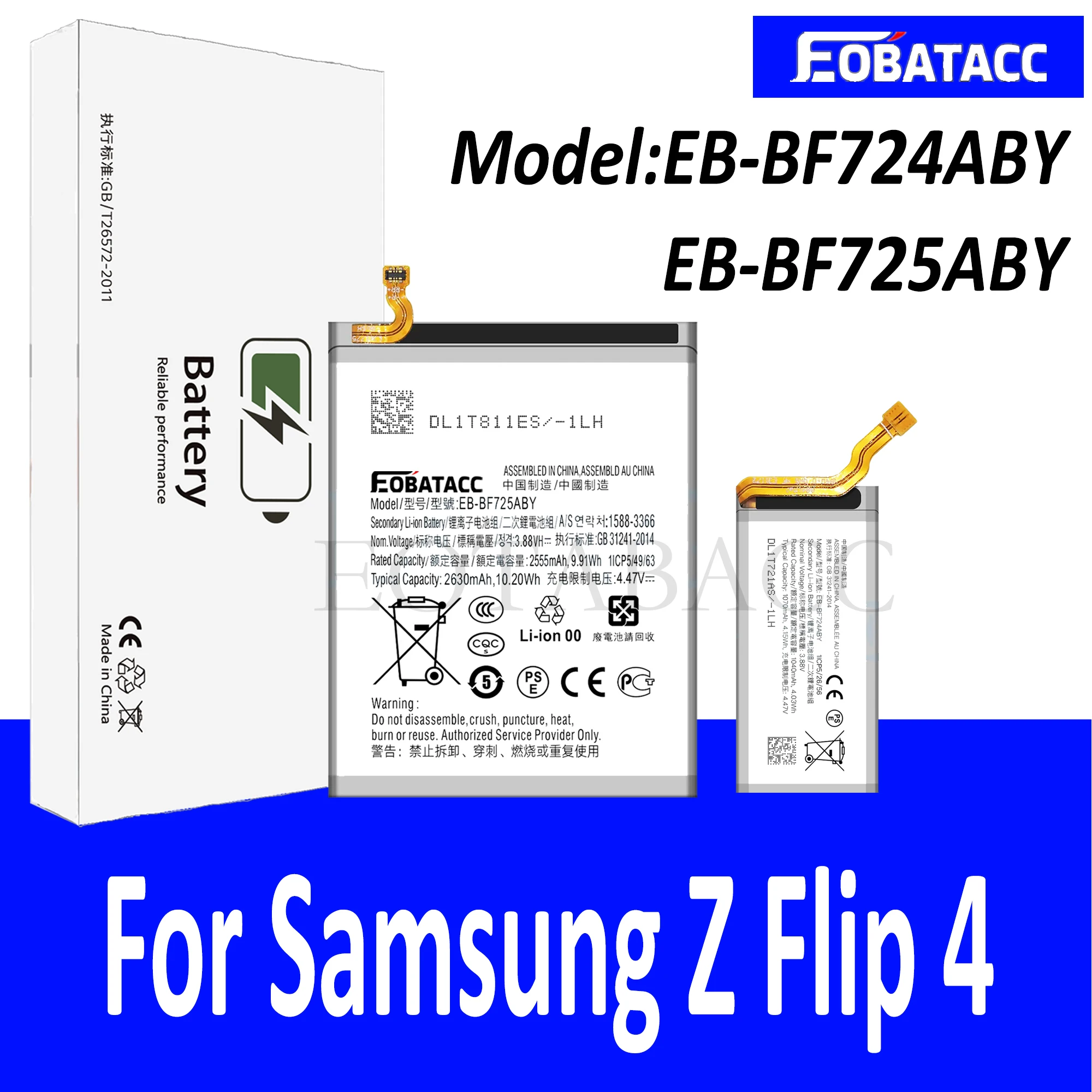 

Brand New EB-BF724ABY EB-BF725ABY Battery For Samsung Galaxy Z Flip 4 5G F723 F724 SM-F7210 Replacement Batteries+Tools