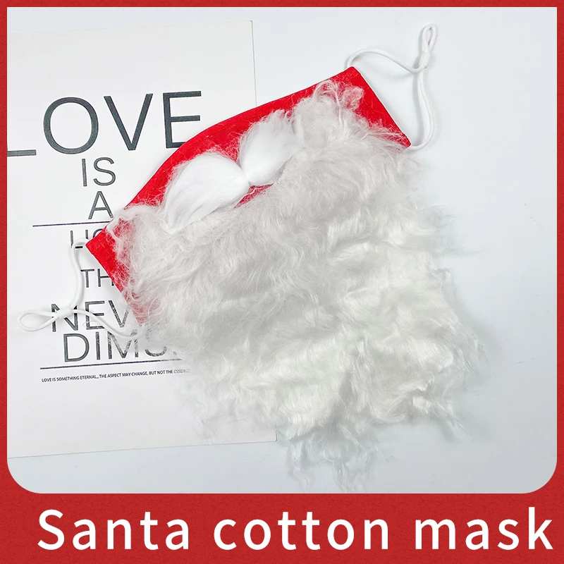 Santa Claus beard mask cloth mask PM2.5 filter cross border European and American winter warm cotton mask pure cotton