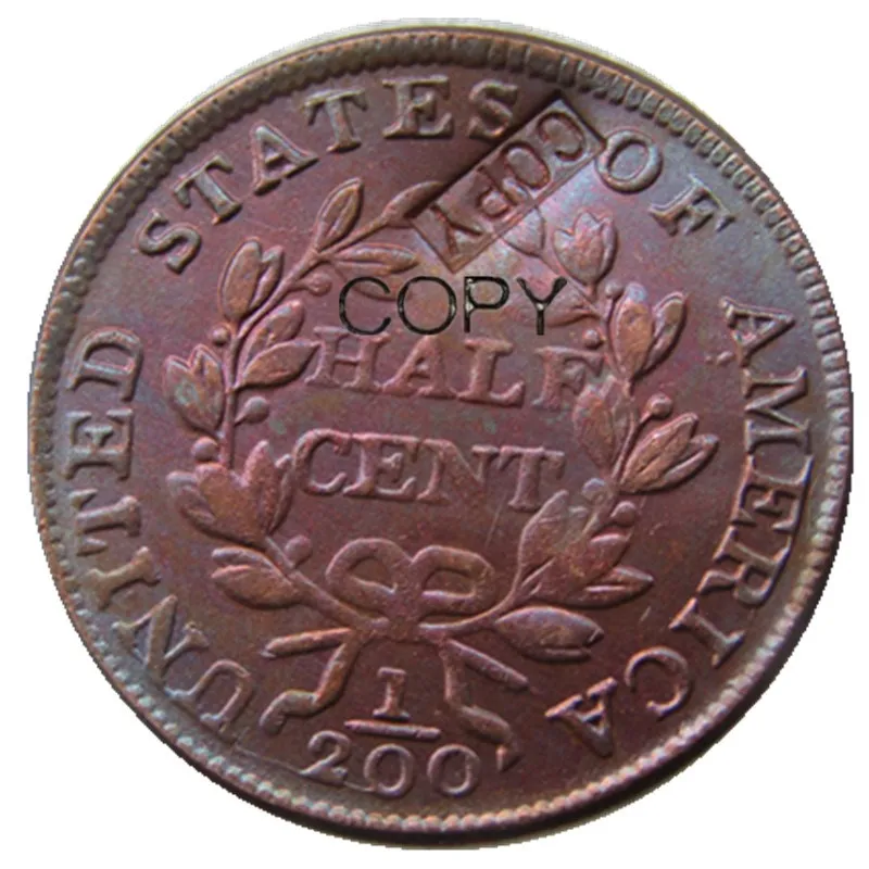 US 1800-1808 Optional Draped Bust Half Cent Copper Copy Decorate Coin