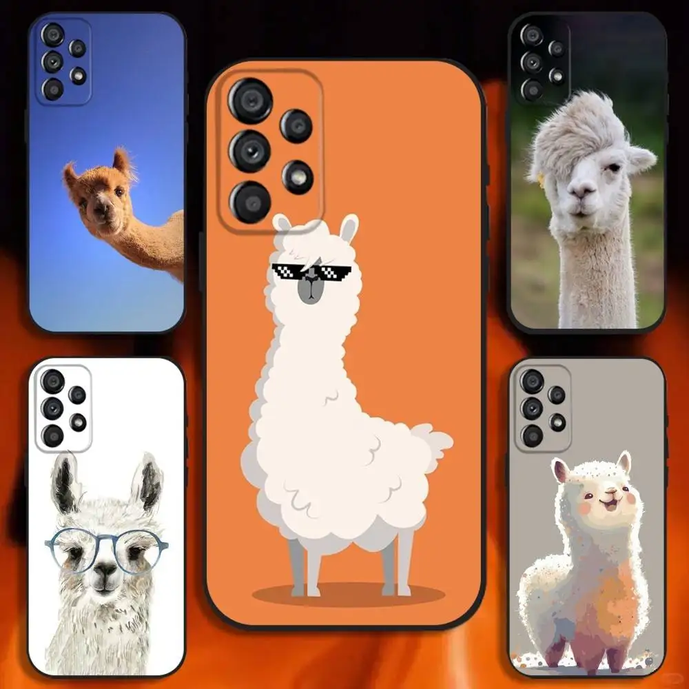 

Милый и забавный чехол для телефона из альпаки Lama alpacos для Samsung Galaxy A20, A21s, A22, A31, A32, A52, A53, A72, 73, A80, мягкий черный чехол