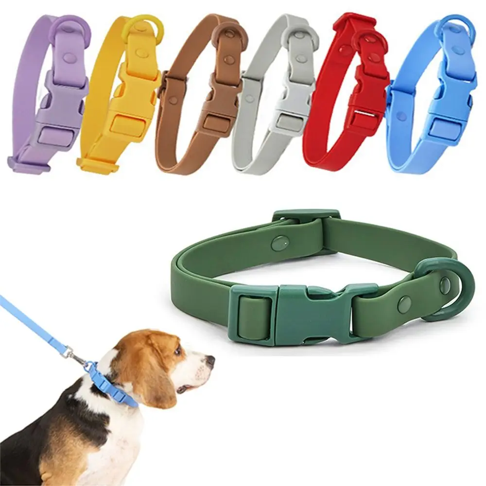 Elastic Webbing Pet Collar Pet Identification Adjustable Waterproof Dog Collar No Pull Quick Release Buckle Safety Buckle Chain