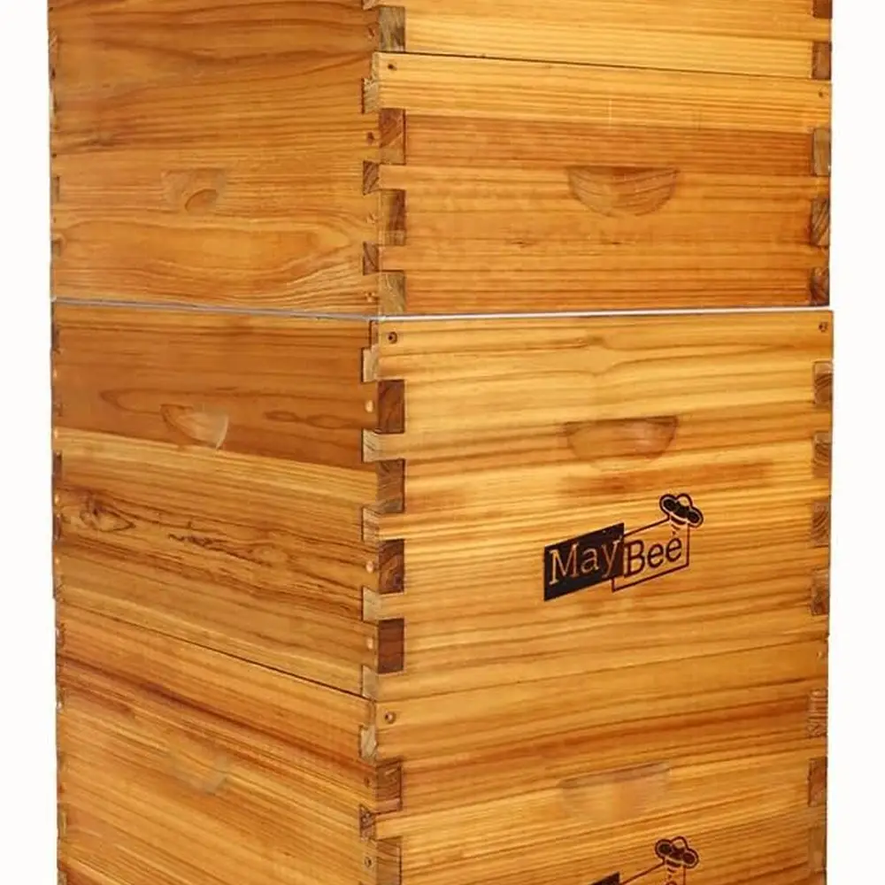 

Полный комплект из 8 рамок для улья Langstroth с 2 глубокими коробками, 2 источниками, рамами и покрытием из пчелиного воска.