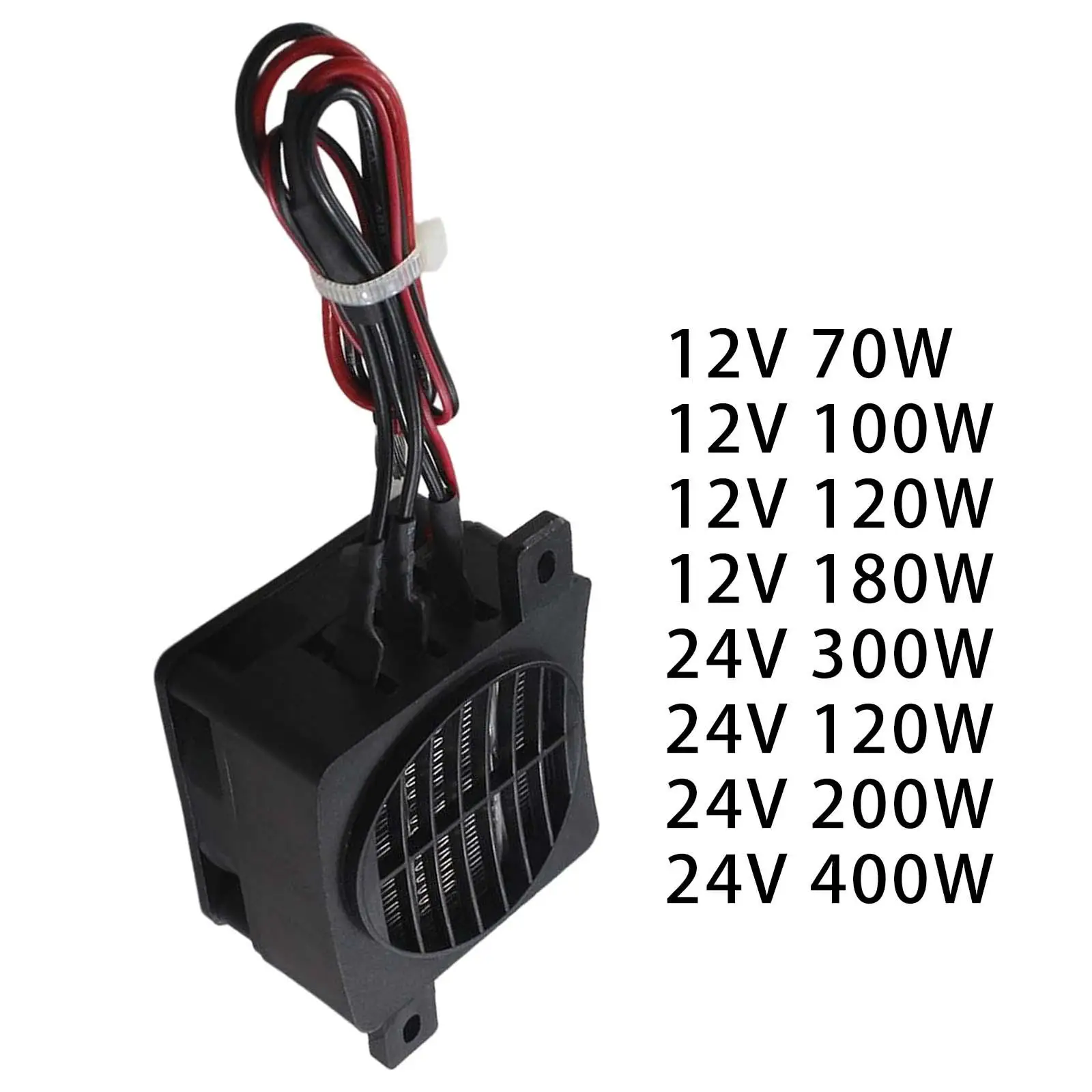 DC 12V 24V PTC Heating Element Adjustable Thermostat Overheat Protector Adjustable Mini Electric Heater Fan for Indoor Bedroom DC 12V 24V PTC Heating Element Adjustable Thermostat Overheat Protector Adjustable Mini Electric Heater Fan for Indoor Bedroom
