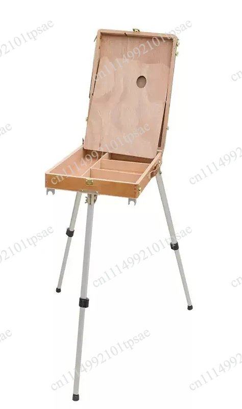 Wooden painting box, sketching aluminum alloy frame, box set, art student specific frame, retractable