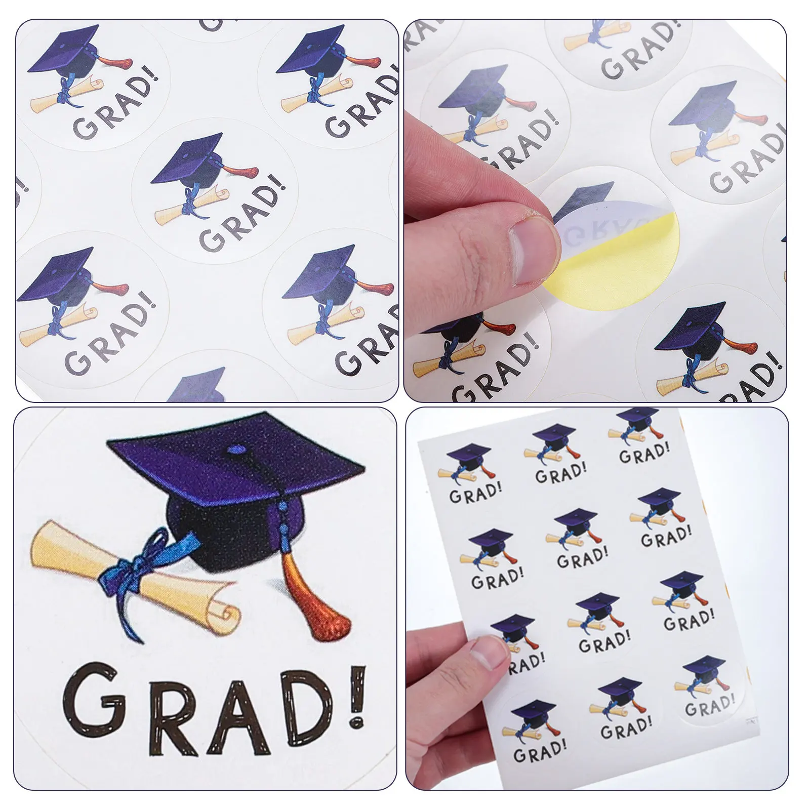 Graduation Sticker Set 20 Sheets, Strong Adhesion No Residue for Envelopes, Candy Packaging, Gifts & Scrapbooking